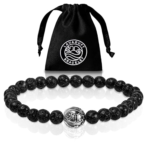 LAVADUFT® Bracelet Lavastein Frauen Armband - Diffuser Armband auch für Duftöle und ätherische Öle geeignet. Gegen Angst für Stärke, Mut, Ausdauer