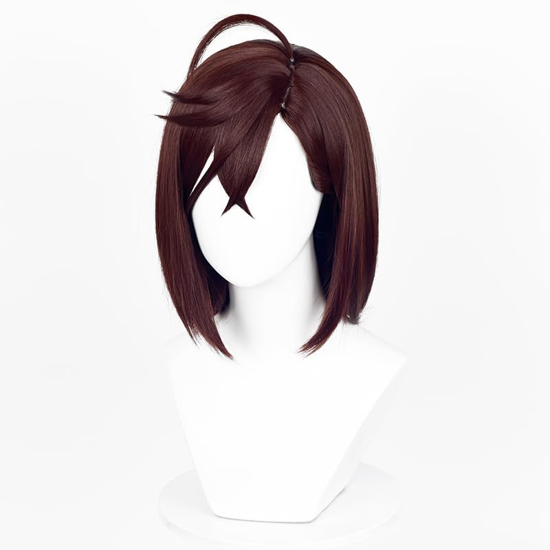 Probeauty Brown Straight Wig for Momo Ayase Cosplay, Shoulder-Length Wig with Bangs for Anime Costume Party - Image 8