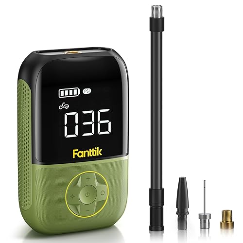 Fanttik X8 Portable Tire Inflator, Lightweight for Motorcycle tire, Cordless Air Compressor Pump, Rechargeable Battery, 150PSI with Digital Screen and LED for E-Bike, Bicycle, Car