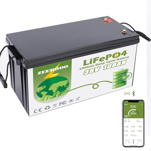 36V 100Ah Lithium Battery for Golf Cart, Built-in Smart Replay...