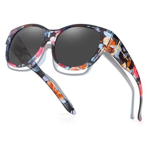 Image of Xfeel Polarized Sunglasses Over Glasses for Women Trendy Shades Over Prescription Eyeglasses Sun Glasses