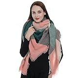 Dimore Trendy Plaid Blanket Scarf Women Big Oversized Long Scarves Warm Winter Tartan Checked Shawl Wrap Scarf Gift…