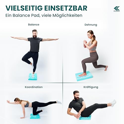 KIANA SPORTS Balance Pad Aus Deutscher Entwicklung - Hoher Weichegrad Für Beste Trainingsergebnisse - Balance Kissen Für Anfänger & Fortgeschrittene - Gleichgewichtstrainer Aus Robustem Schaumstoff