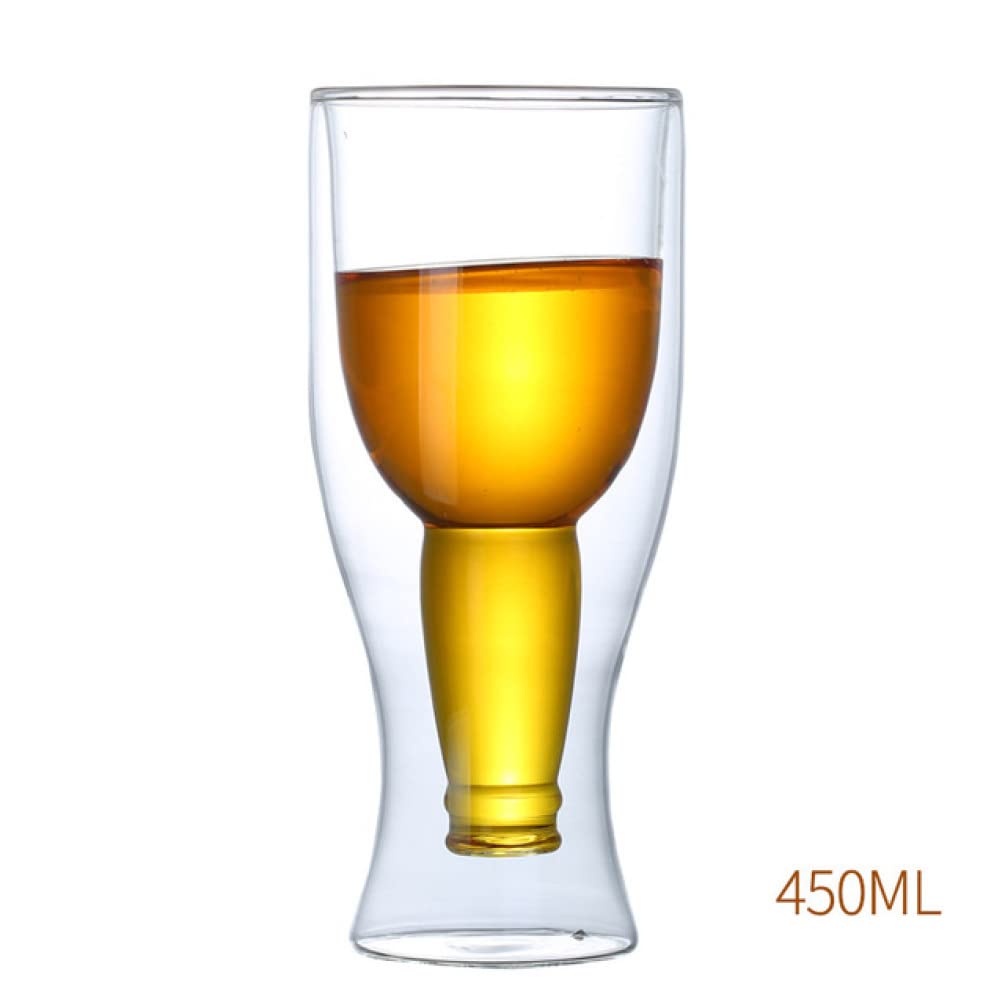 Jarras De Cerveza Vaso de degustación de cerveza, copas de vino de cerveza de gran capacidad, tazas de agua, taza de té, vasos de vidrio de doble fondo, vasos para beber para fiesta de cerveza Vaso
