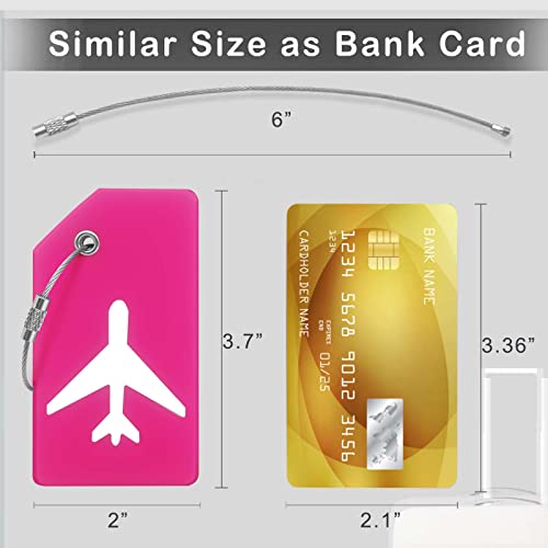 Luggage Tag - Travel Essentials Accessories for Suitcases Quickly Identify, Travel Tags for Luggage, Backpacks, Bags, Baggage, Cruise Suitcases - Flexible & Bright Silicone2