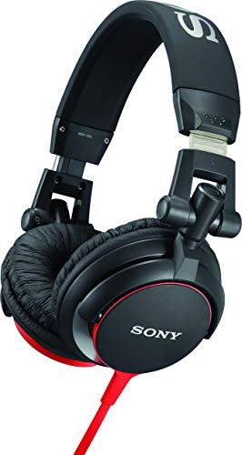 Sony MDR-V55 Wired DJ Style Headphones, Black Red (MDRV55R)