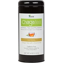 Sayan Siberian Chaga Mushroom Loose Tea with Chamomile - Exclusive Blend of Raw and Extract, 4 Oz Wild Harvested and Caffeine Free