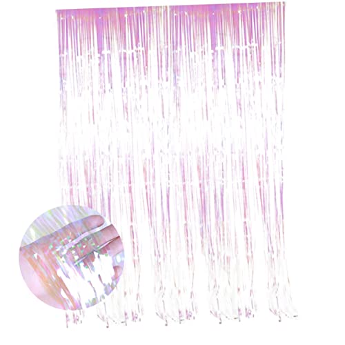 Uonlytech 2 Unidades Cortina De Ouropel Cortinas Metálicas Cortina De Papel Alumínio Pano De Fundo D