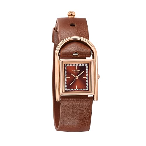 Image of Sonata Poze 6 Strokes and Stroll Quartz Brown Round Dial Women's Watch | Leather Strap Material | Watches for Women Analog - SP80132WL02