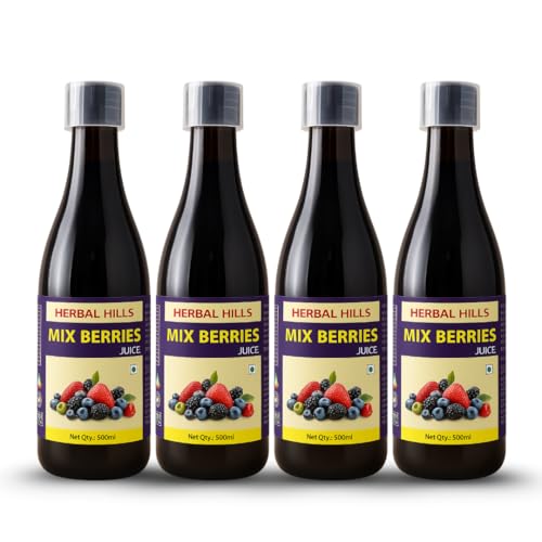 Image of Herbal Hills Mix Berry Juice (500 Ml Pack of 4)