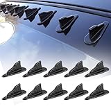 RULLINE 10pcs/Set Diffuser Shark Fin Kit Compatible with Spoiler Roof Wing Air Vortex Generator Carbon Fiber Pattern