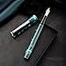 HONG DIAN N2 Fountain Pen, Iridium Extra Fine Nib Teal Blue Acrylic Design, Smooth Writing Pen with Converter and Metal Pen Box Set