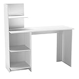 URBNLIVING Computer Desk Workstation with 4 Tier Shelves - Modern Home Office Study Writing Table, Compact & Durable, Storage Organizer