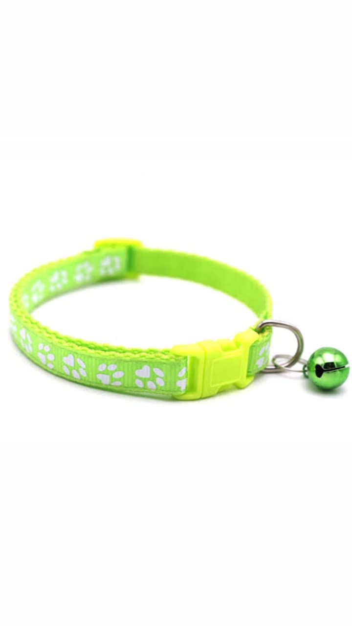 LitVibes Paw Cat Collar With Bell,Kitten And Small Dogs Soft Adjustable Collar,Safe,Breakaway For Cats And Puppies-Light Green,14 cm,W_2 cm (B0BLNX6JWF) Amazon Price History, Amazon Price Tracker