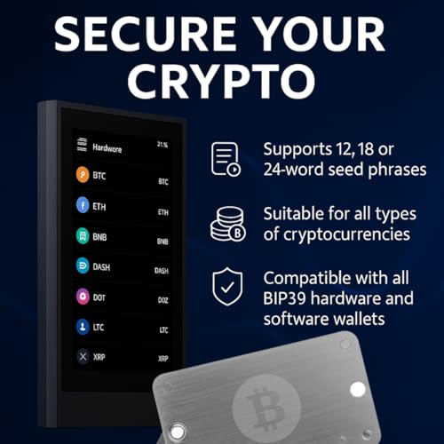 SAMYERLEN Crypto Seed Phrase Storage, 304 Stainless Steel Secure Bitcoin Wallet, Private Key Recovery Cold Storage Backup 3 Plates 24 Words Compatible with BIP39 Hardware Wallets, Ledger, Trezor by SAMYERLEN - Image 4