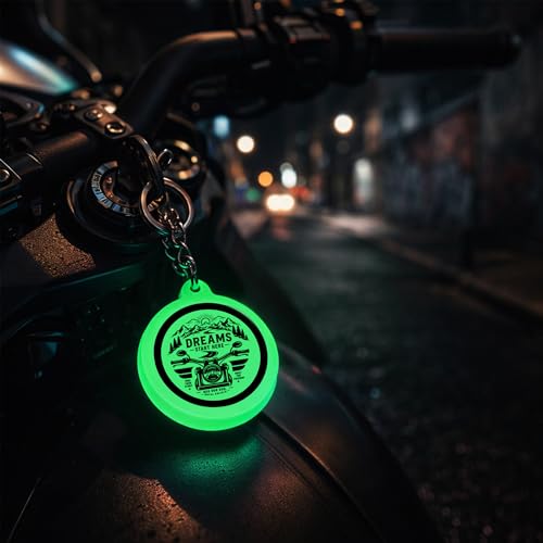 Image of Mi Glow Store Glow in Dark Keychain for Bike Men | Gift for Man | Bike Accessories | Charges in Light Glows in Dark | Key chain for Bike