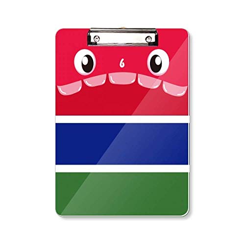 Porte-bloc A4 avec drapeau de la Gambie et pince métallique pour document