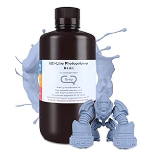 ELEGOO Upgraded ABS-Like 2.0 3D Printer Resin 1000g Grey, Less Fragile Tough 405nm Rapid UV-Curing Photopolymer Resin…