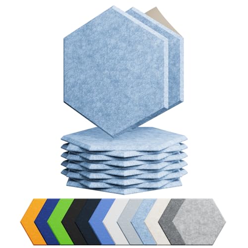 Image of 12 Pack Hexagon Acoustic Panels Self Adhesive Sound Proof Foam