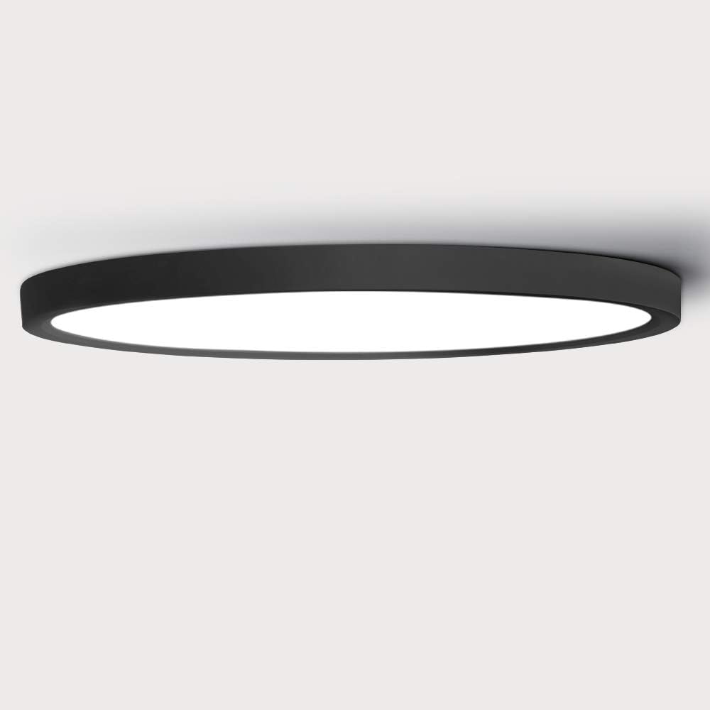 LVL LED Ceiling Light Black Shell 18W 1650lm Natural White 4000K Round D23cm Modern Surface Mount Ceiling Lamp for Living Room Hallway Kitchen Bedroom Bathroom Light