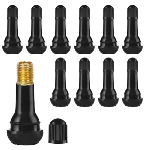 HENGBIRD 100 Piezas TR414 Valvulas para Neumaticos, Goma para Llantas VáLvulas, Valvula Rueda Coche, VáLvula de NeumáTico para Coche, VáLvulas de Snap-In para NeumáTicos para Coches,Motos(Negro)