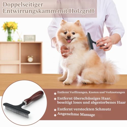 Unterfellbürste Haustier, Unterwollrechen, Fellbürste, Fellpflegebürste