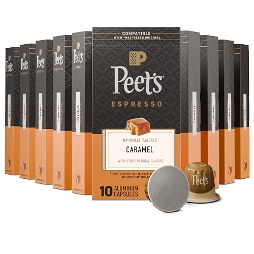 Peet's Coffee Espresso Capsules, Medium Roast, Caramel, 100 Count