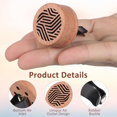 Image of PartyKindom Car Aroma Diffuser Clip for Essential Oils Compact Wooden Car Perfume Vent Clip Air Freshener Portable Aromatherapy Device for Interior
