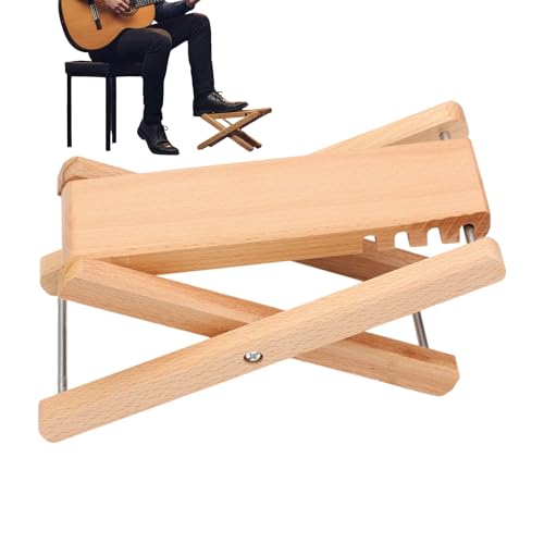 Zunetsutock Reposapiernas para guitarra – Soporte para pies de altura ajustable de acero resistente, base antideslizante cómodo soporte para tocar para entrenamiento portátil accesorio