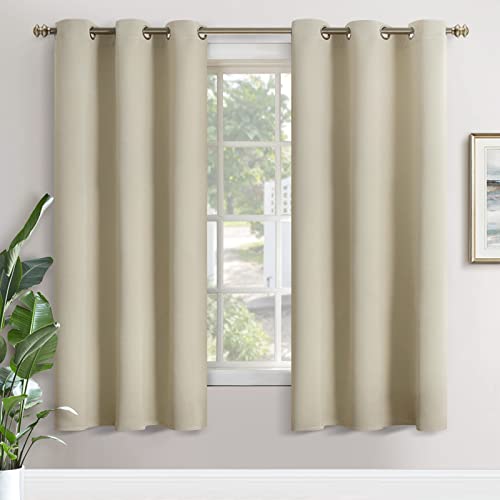 Image of YoungsTex Beige Blackout Curtains 72 Inches Length for Bedroom - Thermal Insulated with Grommet Room Darkening Window Drapes for Living Dining Room, 2 Panels, 42 x 72 Inch