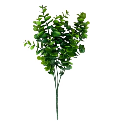 Image of TIED RIBBONS Set of 4 Artificial Eucalyptus Bunch (Green, 12.5 Inch x 9.43 Inch) - for Vase Pot Home Decor Realistic Greenery Stems, Living Room, Office, Wedding & Party Gift Item (Vase not Included)