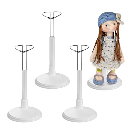 Toyvian 4 Piezas Soportes para Muñecas Ajustables Base Ancha para Exhibición y Sostenimiento de Figuras y Juguetes