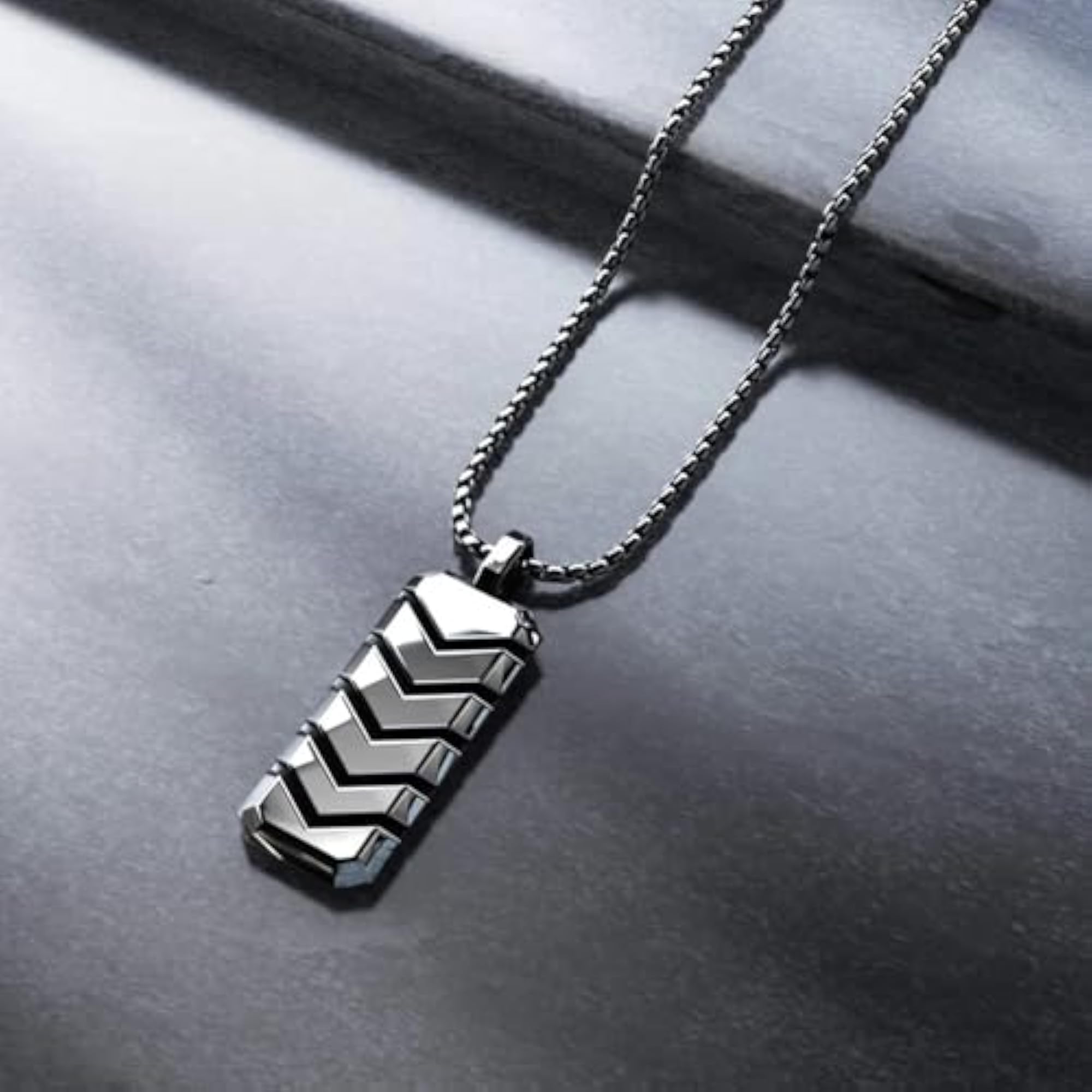 Men's Silver Plated Chain & Bracelet Set of 2, Stylish Gift