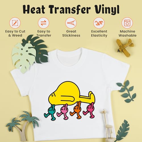 htvront heat transfer vinyl white htv rolls - 1234 x 15ft white iron on vinyl for all cutting machines white htv vinyl for shirts - easy to cut amp weed for heat vinyl design