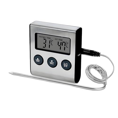 Ausenzup Digital Meat Thermometer, Instant Read Kitchen Cooking Food Thermometer, Foldable Design for Easy Storage, Temperature Measurement -50 to 300?, Perfect for BBQ, Camping, and Home Use