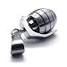 24" KONOV Stainless Steel Grenade Pendant Mens Necklace (Silver) 24 inch Chain