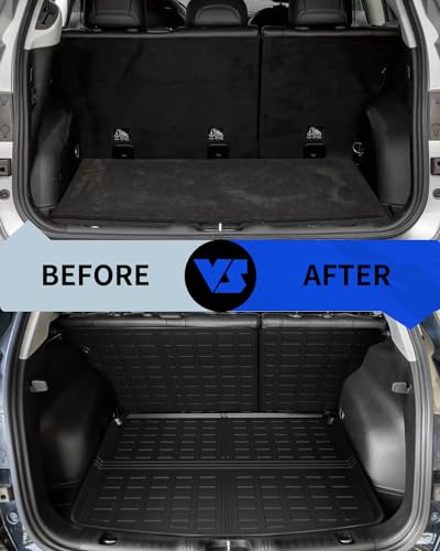 Rongtaod Cargo Mat Compatible with 2017-2025 Jeep Compass Cargo Mat Trunk Mat Cargo Liner TPE All Weather Back Seat Cover Protector 2023 Jeep Compass Accessories (Backrest Mats+Trunk Mat)
