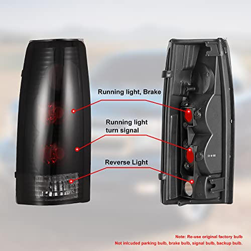 Nixon Offroad Tail Lights For 1988-1999 Chevy C/K 1500/2500/ 3500, 1992-1999 Chevy Suburban 1500/2500, 1992-1994 Chevy Blazer, 1995-2000 Chevy Tahoe, Gmc 1988-1999 C/K 1500/2500/ 3500, Suburban Yukon #TOP5