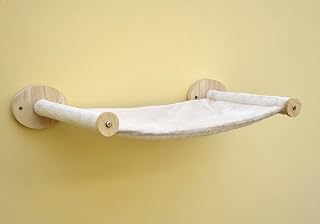 MIAOGE Cat Wall Hammock Wall Mounted,Cat Climbing Shelves ,Cat Beds & Furniture for Indoor Cats,Cat Shelf and Perches for Wall, Soft Flannel Beds (Beige)