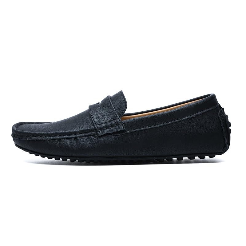 Mens Loafers Square Toe PU Leather Penny Driving Loafers Anti-Slip Flat Heel Comfortable Casual Wedding Slip-on2
