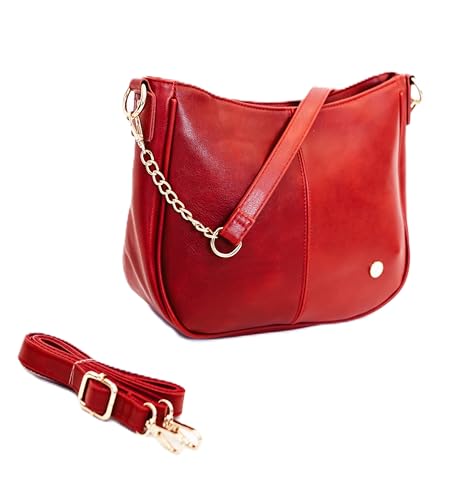 Image of Modern+Chic Crossbody Bags for Women - Marissa Saddle Crossbody, Vegan Leather Shoulder or Handbag with Two Adjustable Straps