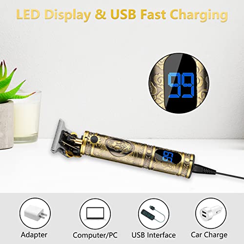 Image of Saoilli Hair Clippers Set, Beard Trimmer Kit,Multi-Function Personal Care | Cordless T-Blade Trimmer,Nose Ear Hair Grooming Kit,Metal steel,Fast Charging,Electric Razor Shaver for Home & Barber Use