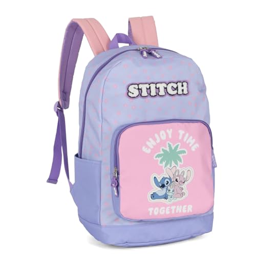 Mochila de Costas Juvenil Stitch G Roxo Peace Luxcel