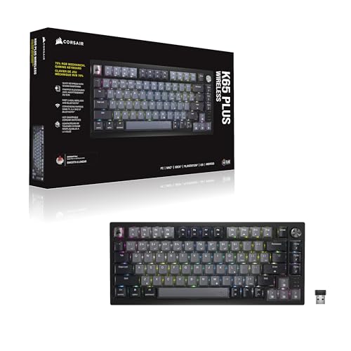 K65 PLUS WIRELESS Tastiera meccanica da gioco 75% RGB, sostituibile a caldo - Interruttori MLX Red Linear pre-lubrificati - Attenuazione del rumore a doppio strato - Tasti PBT - QWERTY - Tastiera gaming - Immagine 13