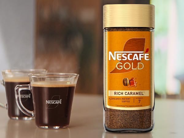Nescafa Gold Blend Rich Caramel Flavoured Instant Coffee, 95g Jar