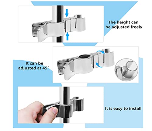 Universal Duschkopf Schieber Halter 22-25mm Verchromt Gleiter Brausehalter Stangengleiter für Handbrause Badezimmer (schawarz)