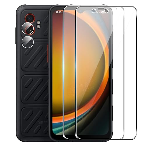 Suttkue for Samsung Galaxy Xcover 7 Pro Screen Protector with Camera Lens Protector, 9H Hardness Anti-Scratch Tempered Glass flim, Case Friendly, Anti-Fingerprint,Anti-Scratch (2+2 PACK)