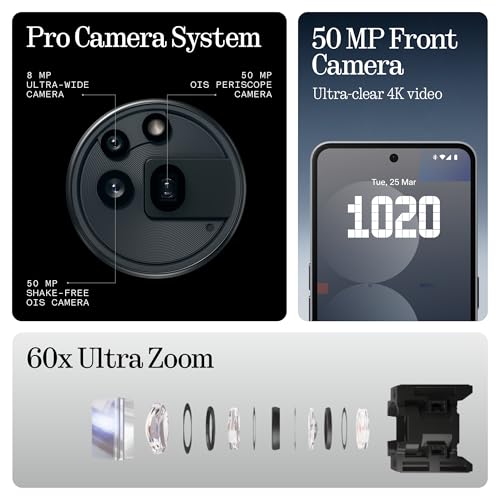 Image of Nothing Phone (3A) Pro 5G (Black, 12GB RAM, 256GB Storage)| Snapdragon 7s Gen 3 | 50MP+50MP+8MP Camera | 50MP Front | 6.77 inch 120Hz AMOLED | 5000mAh Battery | 50W Fast Charging | Upto 24GB RAM Expansion