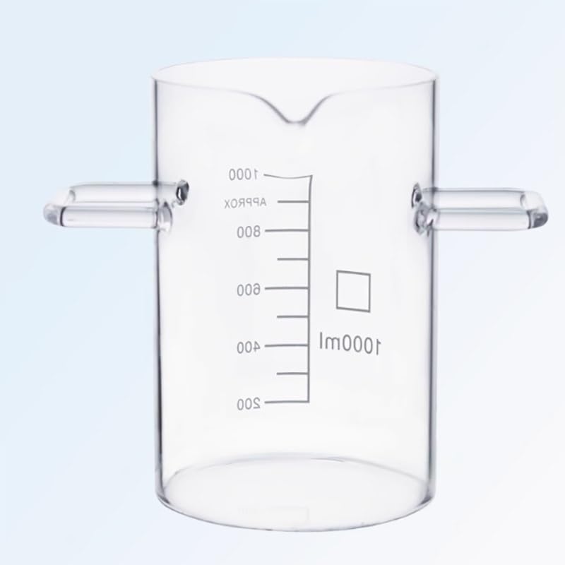 Becher al quarzo da 1000 ml con manico e coperchio - Becher da laboratorio durevole for misurazioni precise