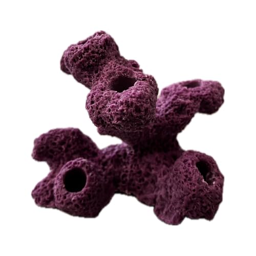 Ocean Aquaria 7 Hole Torch Tower Coral Frag Plug Rack/Frag Rock for Live Coral Plug Ons for Reef Aquariums (Coralline Purple)